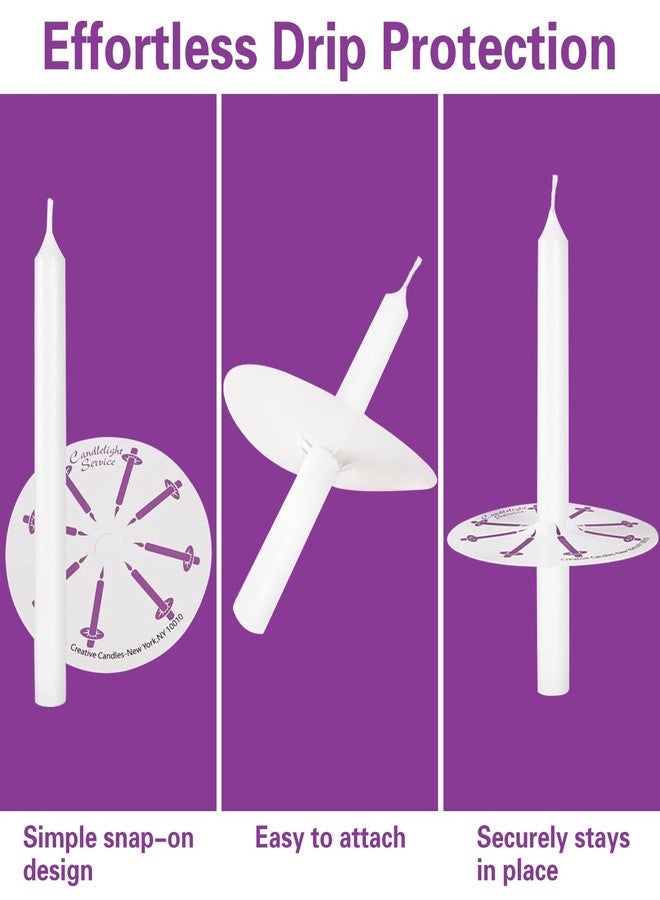 Jayhanvoe 100 Pack 5 Inch White Taper Candles with Drip Protectors, Unscented Bulk Christmas Advent Church Candles for Spell Ritual, Prayer Altar Decor, Wicca Shabbat, Meditation Vigil Candle Holders - Image 4