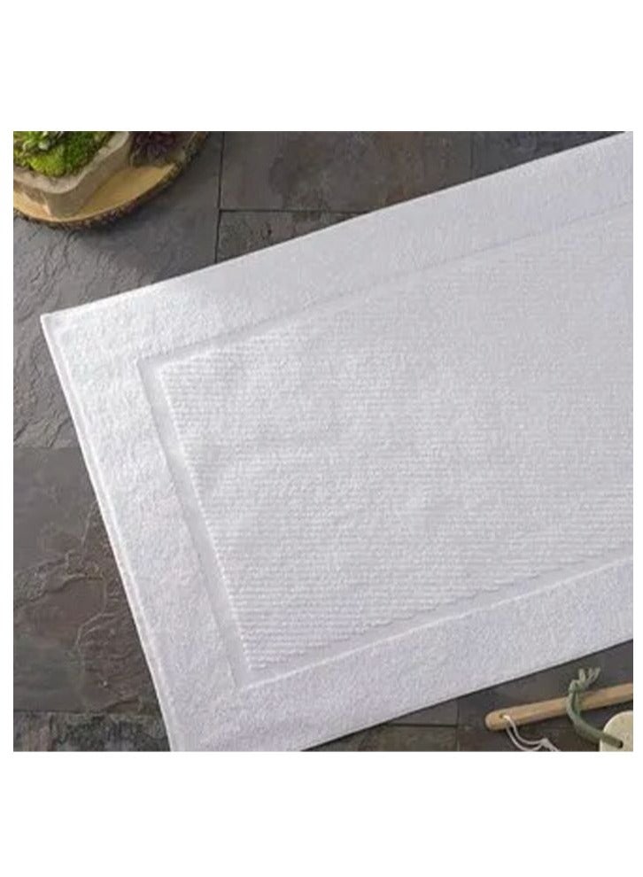 بيفت سجادة حمام سادة فاخرة من إيريس (أبيض) (50 × 80 سم - مجموعة مكونة من قطعة واحدة) من القطن، عالية الامتصاص وفائقة النعومة وسريعة الجفاف - 900 جرام في المتر المربع - Image 1