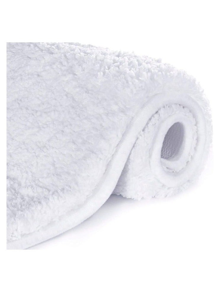 بيفت سجادة حمام سادة فاخرة من إيريس (أبيض) (50 × 80 سم - مجموعة مكونة من قطعة واحدة) من القطن، عالية الامتصاص وفائقة النعومة وسريعة الجفاف - 900 جرام في المتر المربع - Image 3