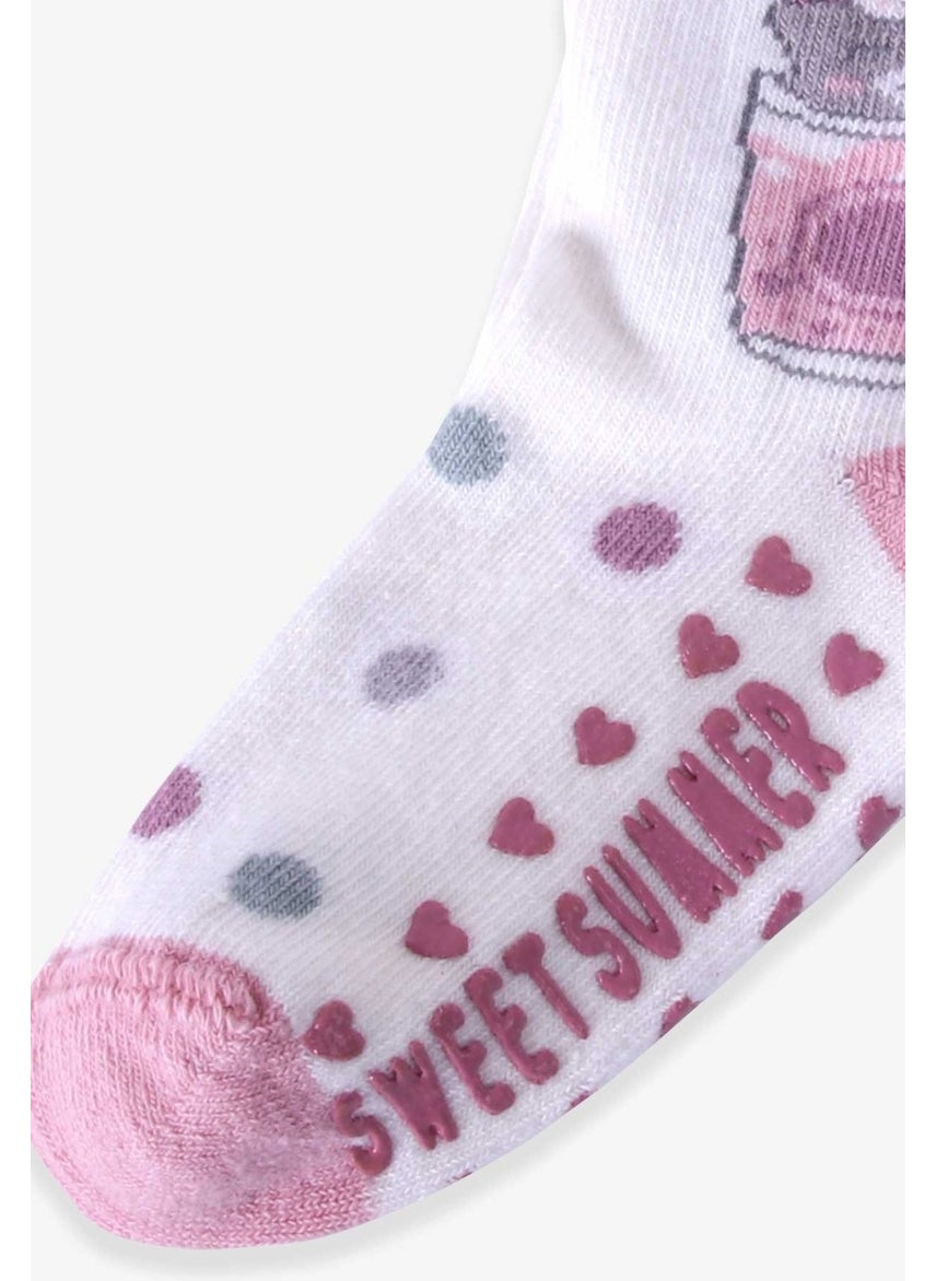 Katamino - Girl Child's Socks Abs Li Cat Pink Rose (1-2-5-6 Years) - Image 1
