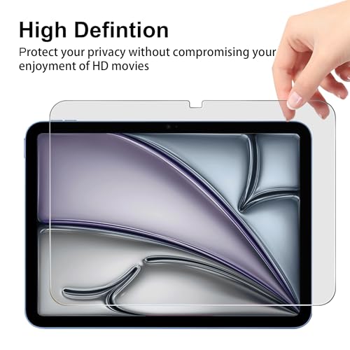 Juvraixo Privacy Screen Protector for iPad Air 11 Inch M3/M2 (7th/6th Generation, 2025/2024) 9H Tempered Glass [Face ID & Apple Pencil Compatible] HD Clear Case Friendly - Image 5
