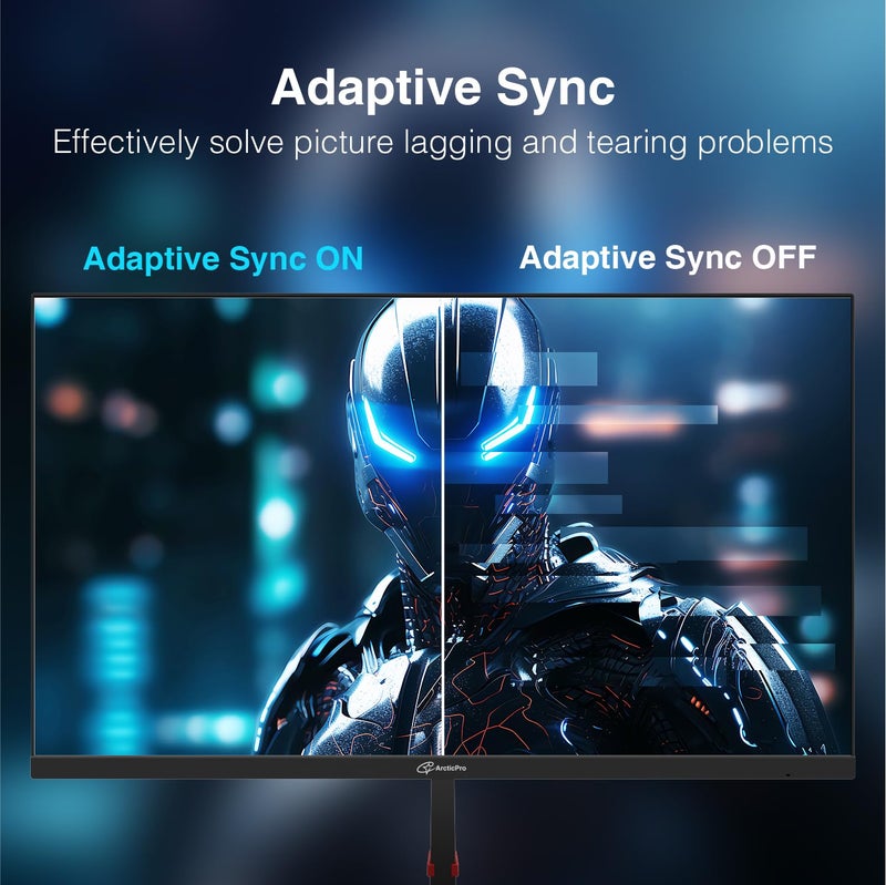 ArcticPro 27inch Computer Monitor, FHD 1080p, 144Hz Office and Gaming Monitor, IPS, Adaptive Sync, 110% sRGB, 1ms, 3-Sided Frameless, Ultra Slim, VESA Mountable, Anti-Blue Light Design, HDMI, DP - Image 4
