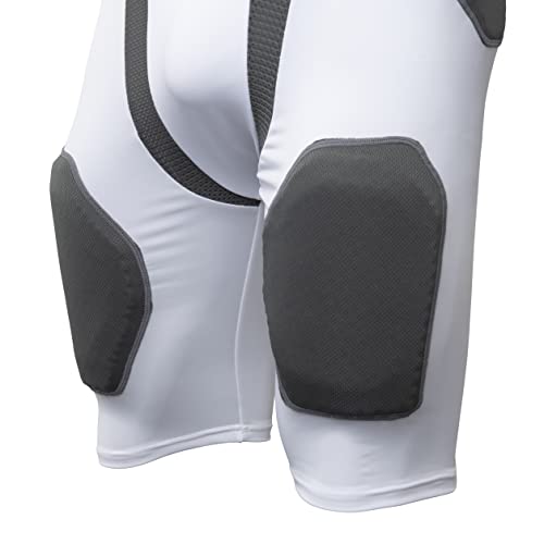 Champro Tri-Flex 5-Pad Integrated Girdle, White, Grey Inset, Medium (FPGU6YWM) - Image 5