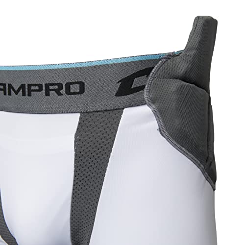 Champro Tri-Flex 5-Pad Integrated Girdle, White, Grey Inset, Medium (FPGU6YWM) - Image 2