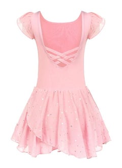 Arshiner Girls Ruffle Sleeve Ballet Dance Dress Crisscross Back Tutu Skirted Leotard