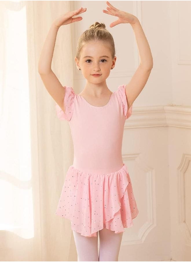 Arshiner - Arshiner Girls Ruffle Sleeve Ballet Dance Dress Crisscross Back Tutu Skirted Leotard - Image 1