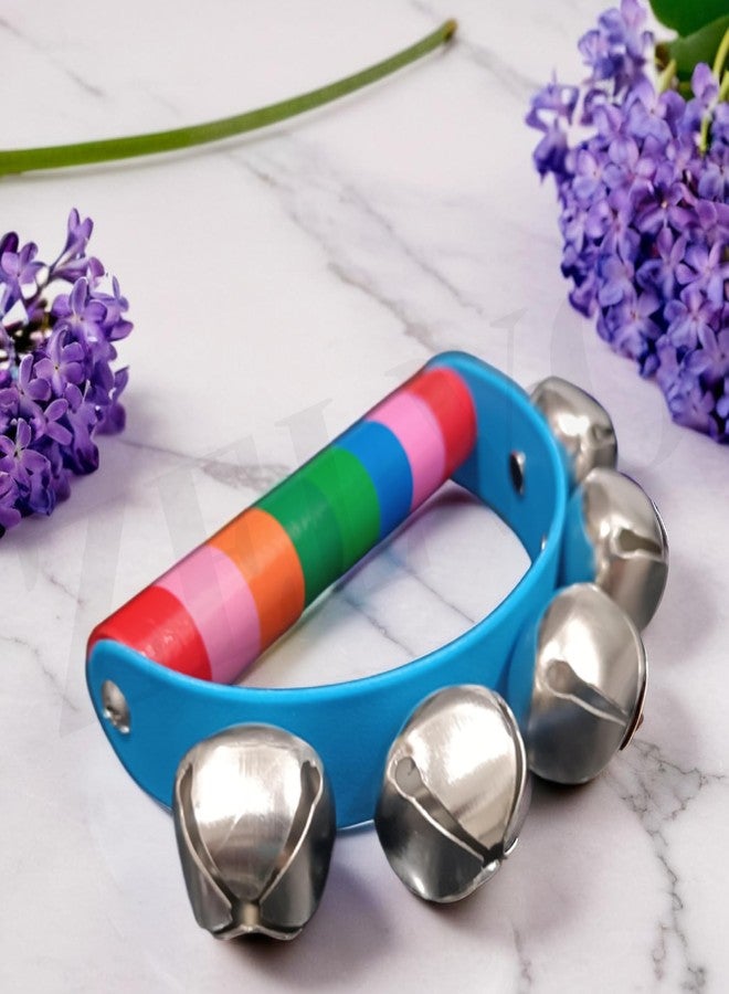 ZELVO Handle Colorful Wooden Baby Jingle Bell Rattle Toy | Musical Instrument for Kids & Toddlers | Safe & Fun Sensory Toy with 5 Bells | Montessori Early Learning Toy (Pack of 1) - Image 2
