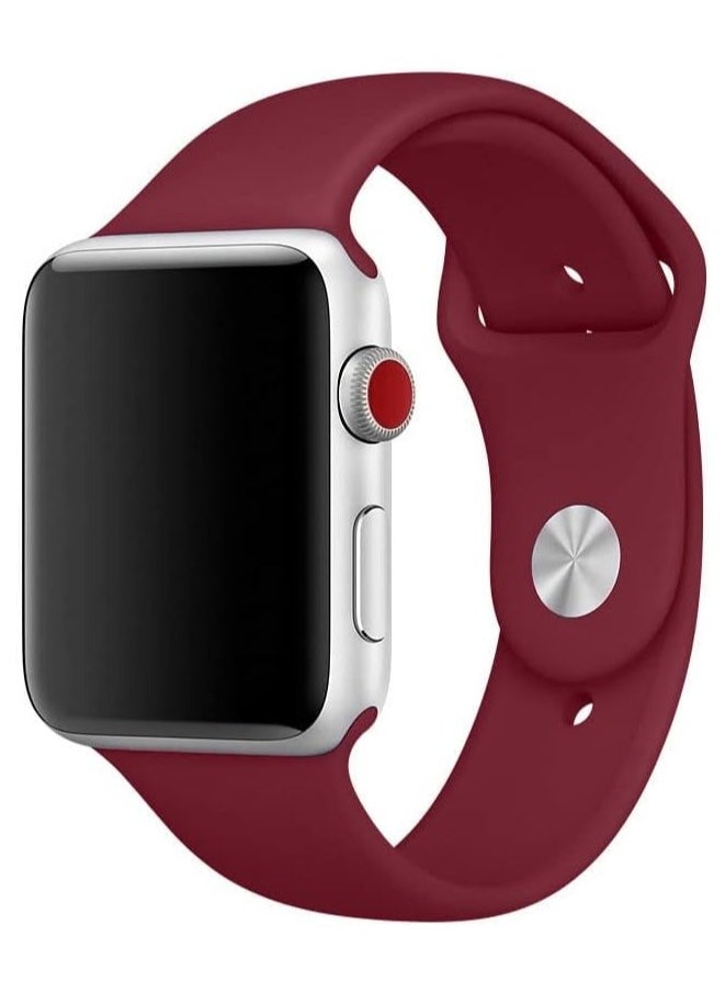 FITIT FITIT Bands for Apple Watch Band match with any Apple Watch Series 3 and Above (41mm 38mm and 40mm cases), Soft Silicone Sport Replacement Strap, Maroon.  - Image 1