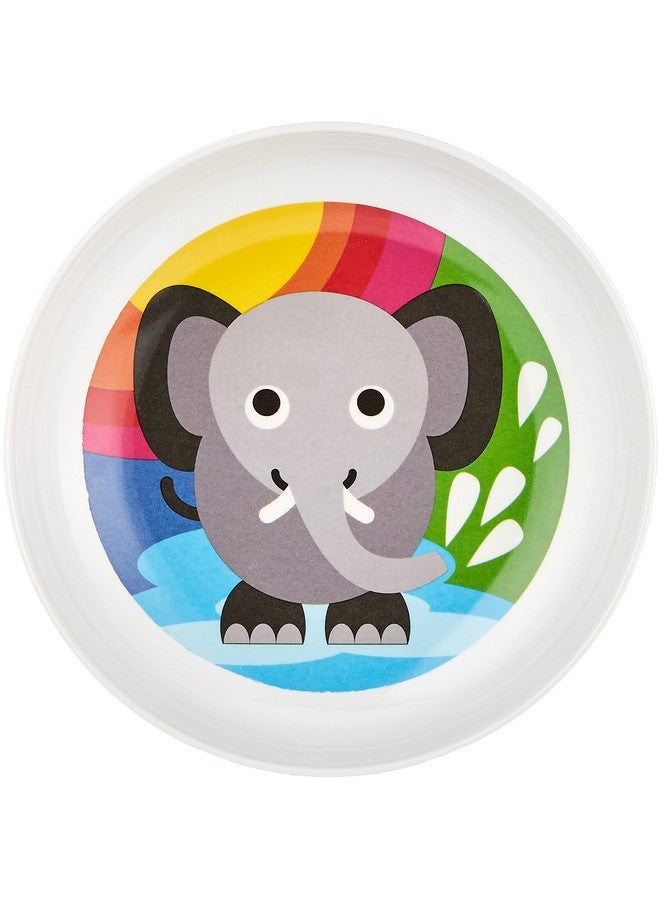 فرنش بول 4 قطع من أدوات المائدة المصنوعة من الميلامين للأطفال الصغار، خالية من مادة BPA، آمنة للاستخدام في غسالة الأطباق، طبق متين، وعاء مقسم، مجموعة أواني طعام مكونة من 4 قطع (عبوة من قطعة واحدة) الغابة - Image 2