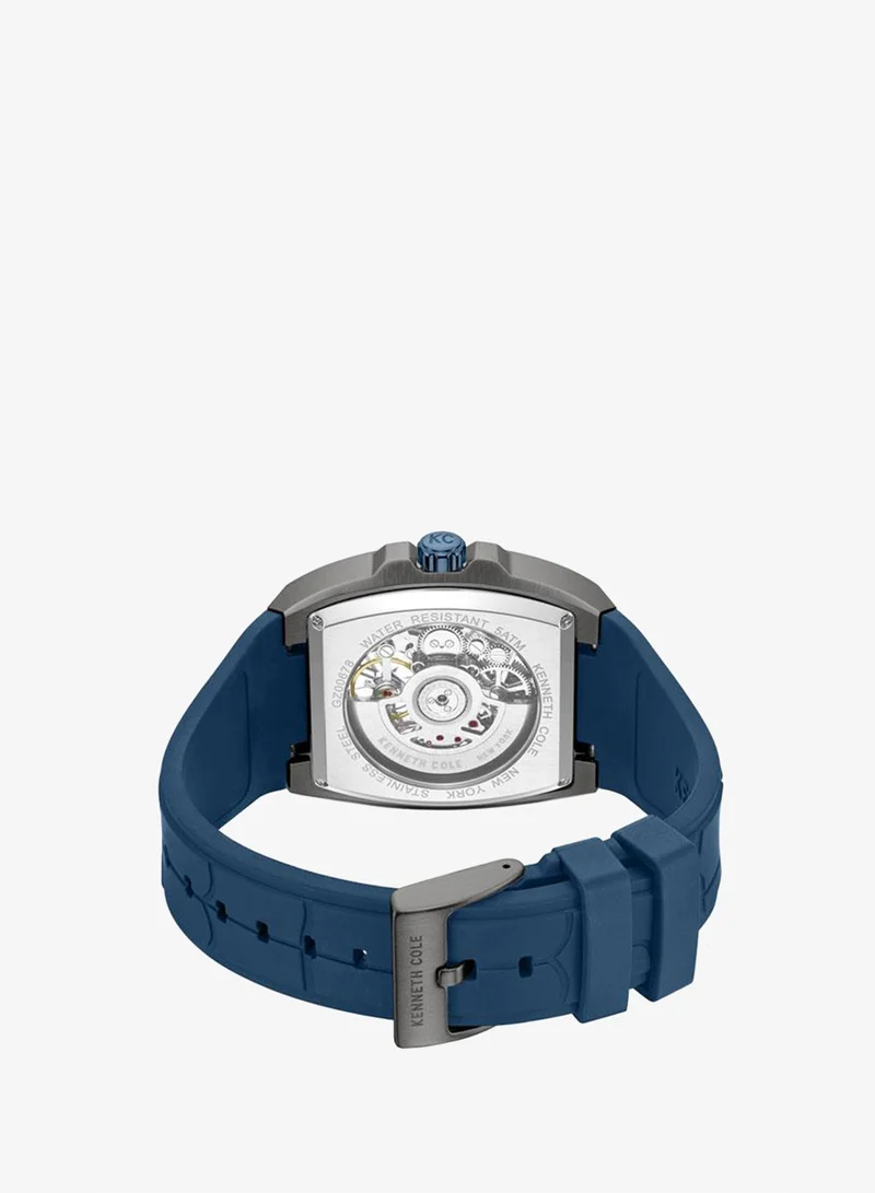 Kenneth Cole New York blue FiDi Men's 41.5mm Automatic Watch with Blue Dial & Silicone Strap for Men | Best Price UAE