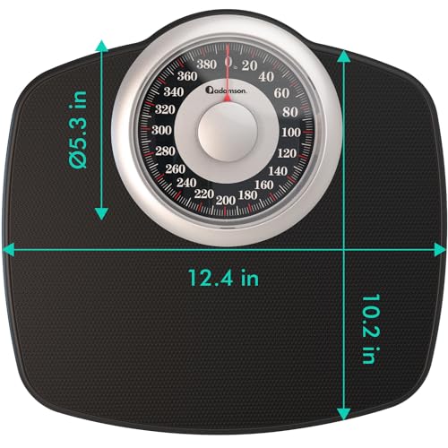Adamson A25 Scales for Body Weight - Up to 400 LB - New Version - 5.3" Dial on 12.4" x 10.2" Platform - Anti-Skid Rubber Surface - High Precision Bathroom Scale Analog - Durable with 20-Year Assurance - Image 2