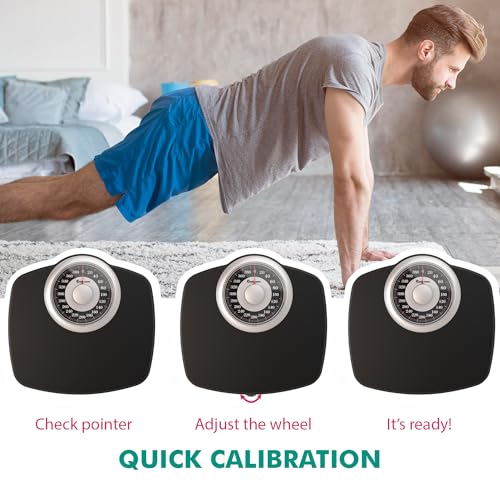 Adamson A25 Scales for Body Weight - Up to 400 LB - New Version - 5.3" Dial on 12.4" x 10.2" Platform - Anti-Skid Rubber Surface - High Precision Bathroom Scale Analog - Durable with 20-Year Assurance - Image 4