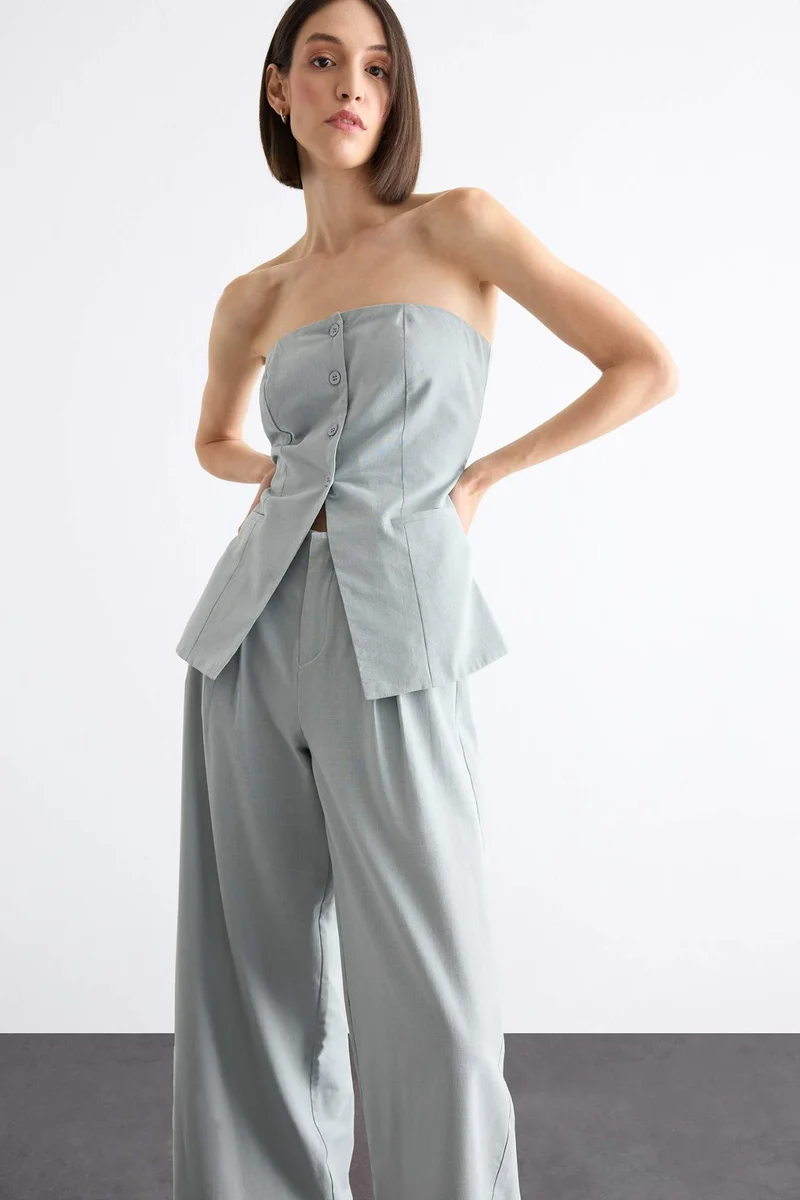 DeFacto Strapless Poplin Vest