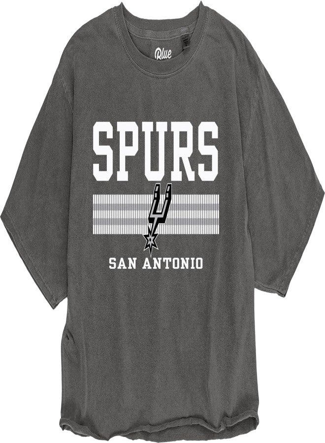 Blue 84 San Antonio Spurs NBA Officially Licensed Women's Crop Top T-Shirt Ringspun Team Color, Small - Image 2