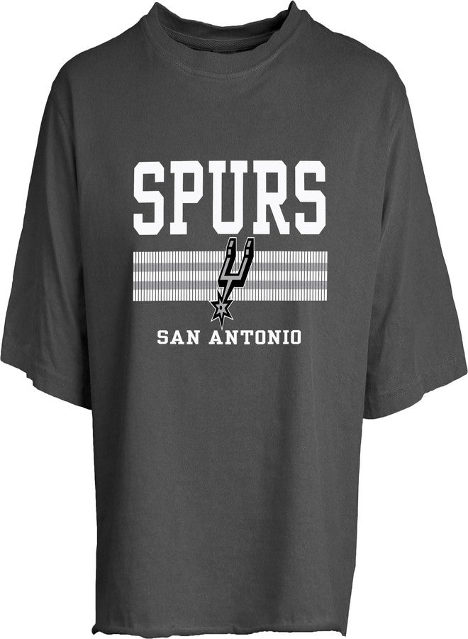 Blue 84 San Antonio Spurs NBA Officially Licensed Women's Crop Top T-Shirt Ringspun Team Color, Small - Image 3