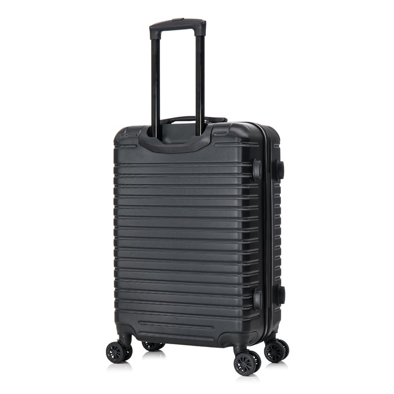 InUSA DEEP Luggage with GEL Handle | Spacious Traveling Suitcases, Travel Suitcase with Dual Spinner Wheels and Studs | 24 Inch Medium Hardside Luggage | Black - Image 5