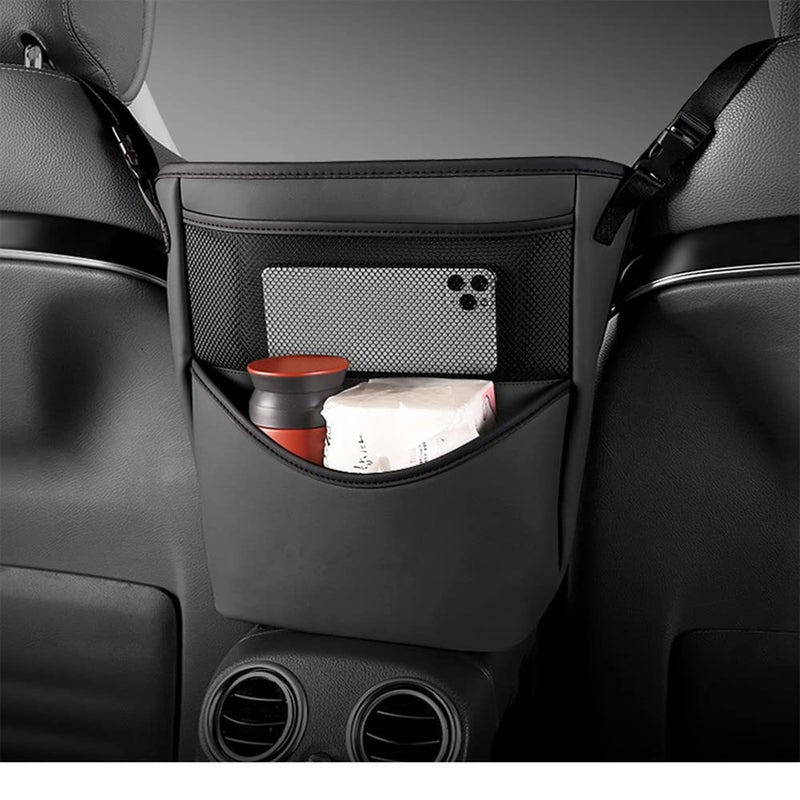 Tumecos Car Handbag Holder Between Seats, Multifunctional Car organizer for Center Armrest Box,Car Storage Bag Pocket Handbag Purse Holder for Storage, Large capacity, wear resistant(Black) - Image 1