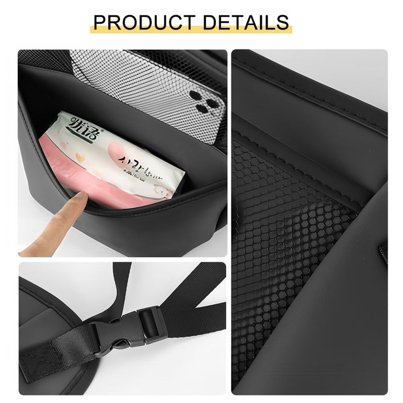 Tumecos Car Handbag Holder Between Seats, Multifunctional Car organizer for Center Armrest Box,Car Storage Bag Pocket Handbag Purse Holder for Storage, Large capacity, wear resistant(Black) - Image 4