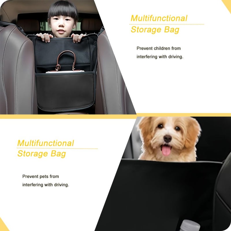 Tumecos Car Handbag Holder Between Seats, Multifunctional Car organizer for Center Armrest Box,Car Storage Bag Pocket Handbag Purse Holder for Storage, Large capacity, wear resistant(Black) - Image 3