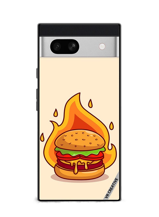 VR CREATIVE Protective Case Cover For Google Pixel 7a Burger Cheese Design Multicolour - Image 1