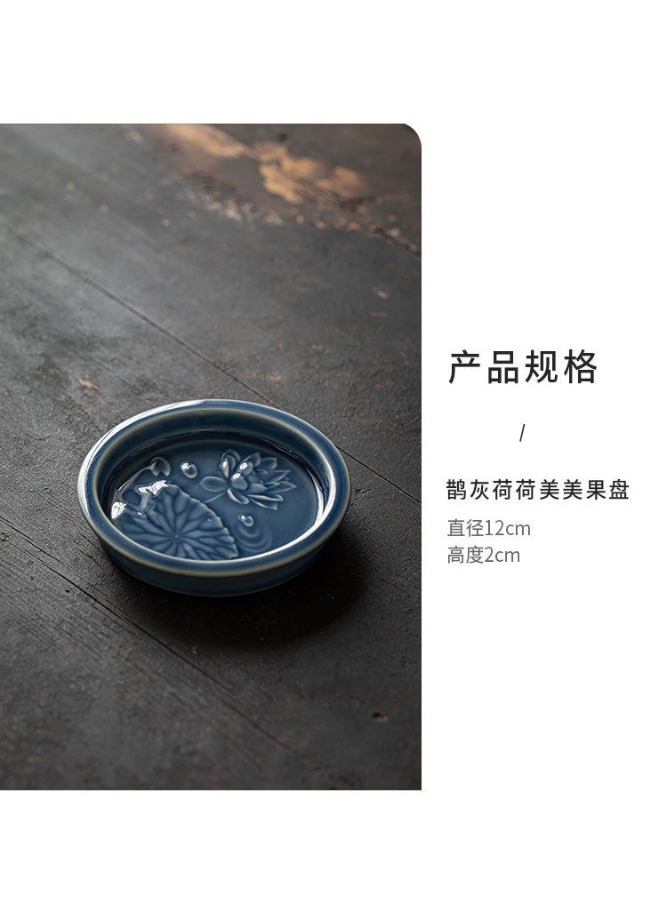 Chinese-style Refreshment Plate Pastry Plate Wedding Cake Plate Dispensary Plate Ceramic Mini Tray Dried Fruit Plate Antique Engagement Table Pendulum Plate Magpie gray Lotus beautiful tea plate 