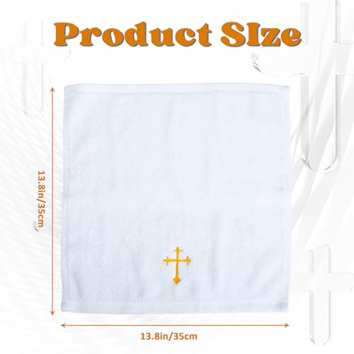 Ohmique Baptism Shell Set - Towel for Boys and Girls, White Christening Cloth with Embroidery Cross, 100% Cotton Baptismal Gifts for Infants Toddlers Kids (White) - Image 2
