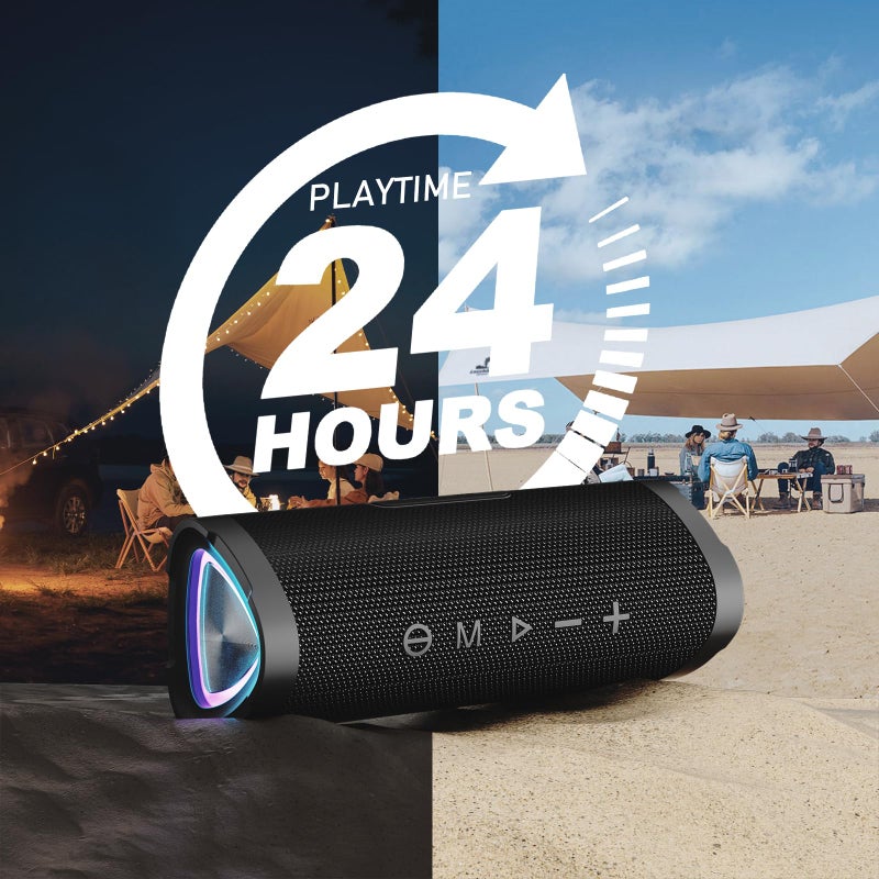 Vanzon V40 Portable Speaker Bluetooth 5.0, 24W Super Loud Bluetooth Speaker Wireless, 24H Playtime,RGB Modes, for Outdoor/Home/Party/Travel - Image 2