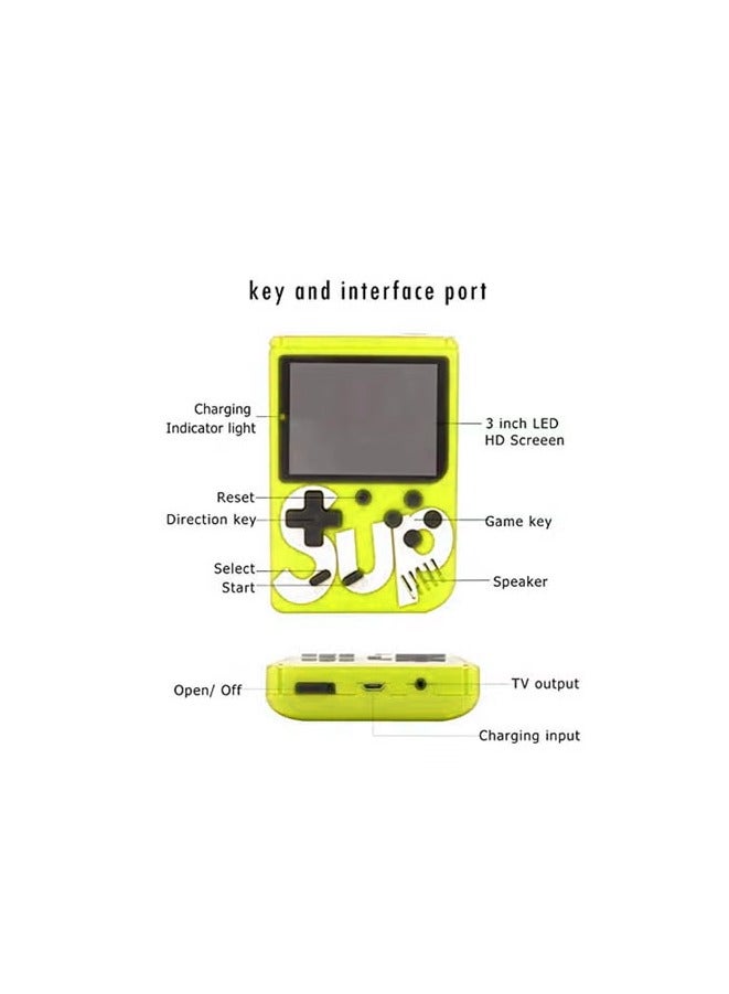 SUP Game Box Plus 400 in 1 Retro Games UPGRADED VERSION mini Portable Console Handheld Yellow - Image 3