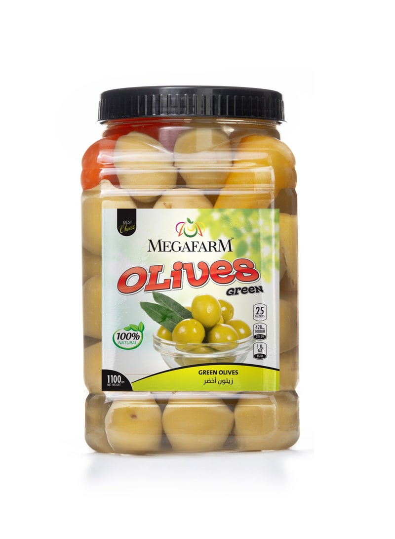 ميجافارم مخلل زيتون أخضر كامل 1100 جرام - Image 2