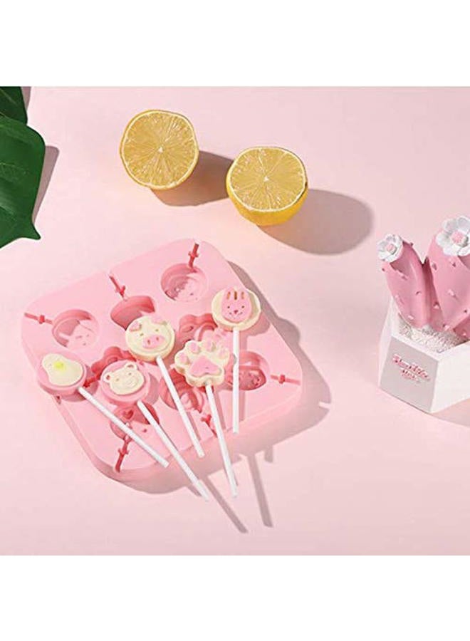 Aeyistry Creative Animals,lollipop and Cat's Paw Shaped Fondant Mold,Chocolate Candy Silicone Cake Mould,Fondant Cake Decorating Tools(Pink) - Image 5