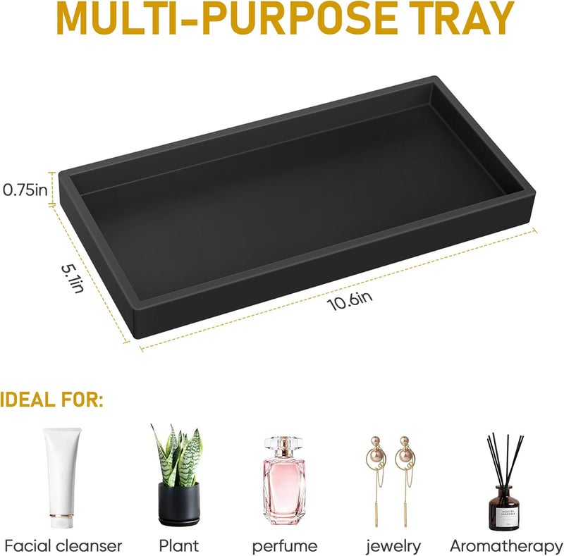 EG-SIPRO Bathroom Counter Tray, High-Grade Thickened Silicone Bathroom Vanity Tray,Shatterproof Durable Rectangle Bathroom Tray Soap Dispenser Tray for Bathroom Countertop - Image 5