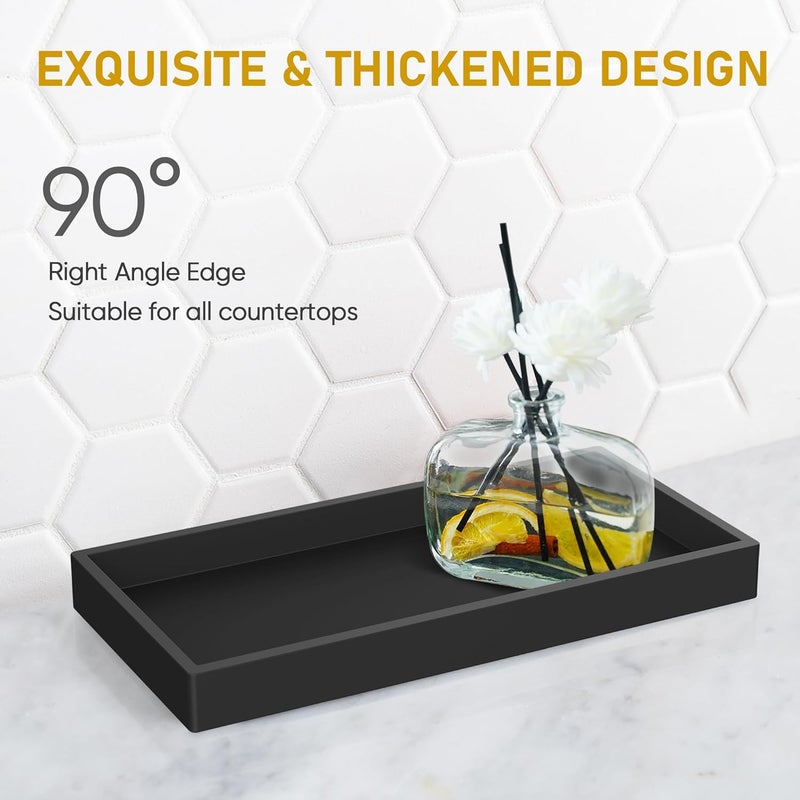 EG-SIPRO Bathroom Counter Tray, High-Grade Thickened Silicone Bathroom Vanity Tray,Shatterproof Durable Rectangle Bathroom Tray Soap Dispenser Tray for Bathroom Countertop - Image 3