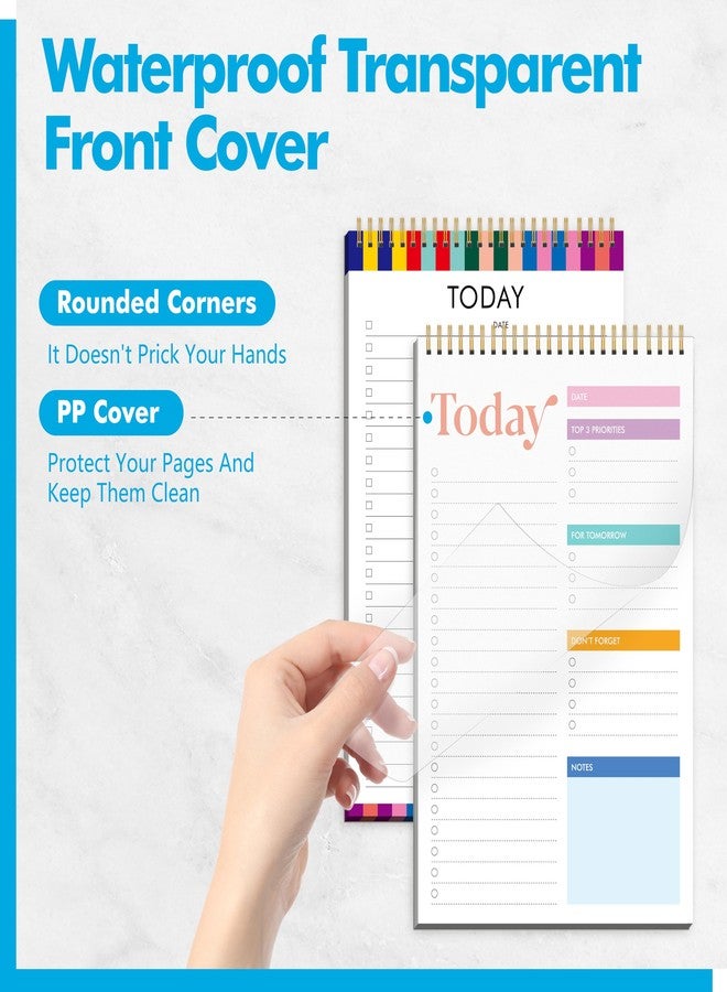 Gethelud 2 To Do List Notepads, Daily Planner Notebook with Tear-off Design, Undated Writing Organizer for Daily Tasks and Goal, Coiled Task Track Checklist Productivity Pad for Office, Classroom, Home, School - Image 3