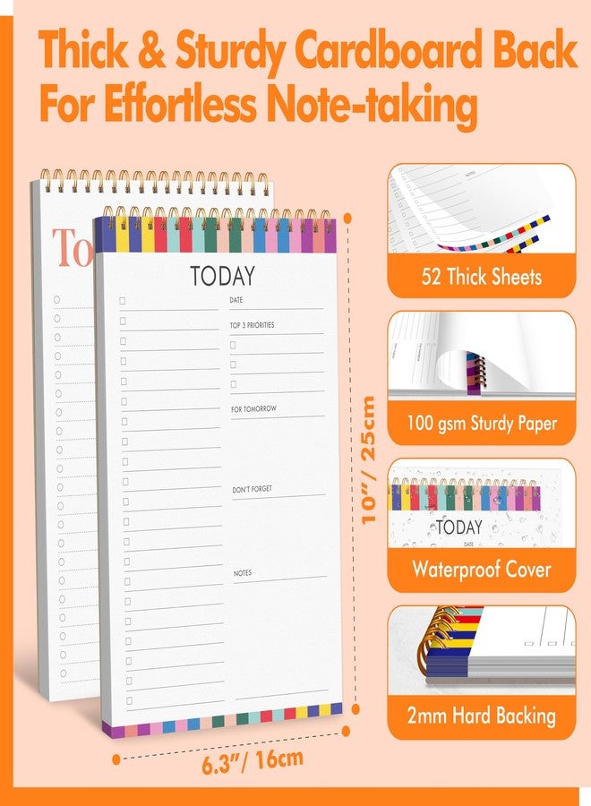 Gethelud 2 To Do List Notepads, Daily Planner Notebook with Tear-off Design, Undated Writing Organizer for Daily Tasks and Goal, Coiled Task Track Checklist Productivity Pad for Office, Classroom, Home, School - Image 4