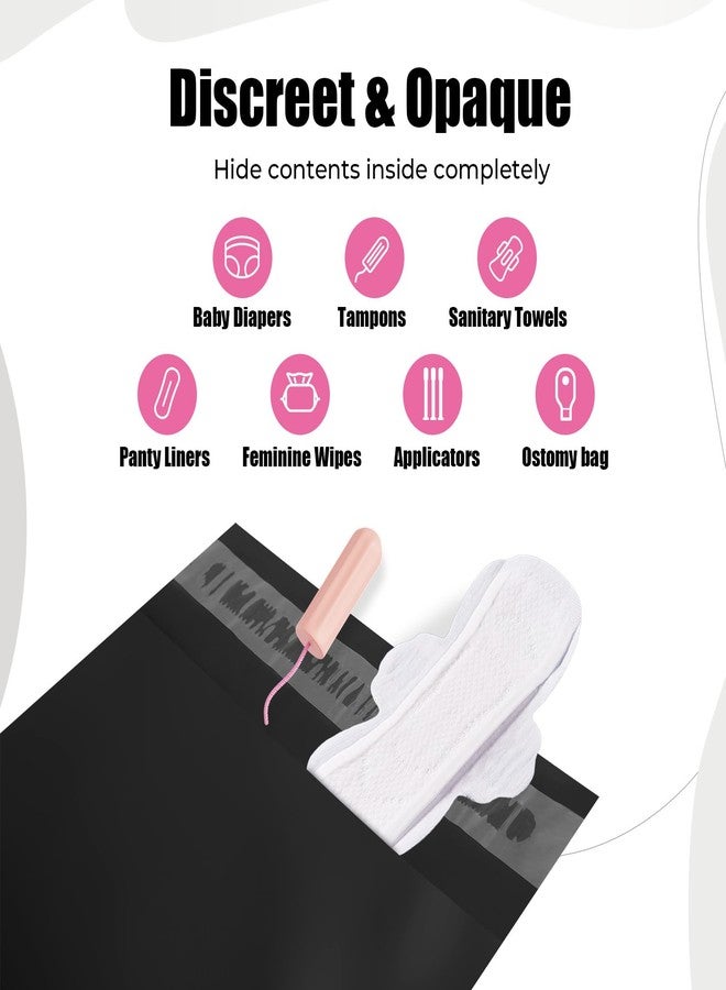 Dergik 160 pcs Sanitary Napkin Disposal Bags, Personal Care Feminine Hygiene Disposal Bags, Opaque, Odor Control, Discreet Disposal for Tampons, Pads, Liners,Diapers, with Pouch, Black, Packaging May Vary - Image 2