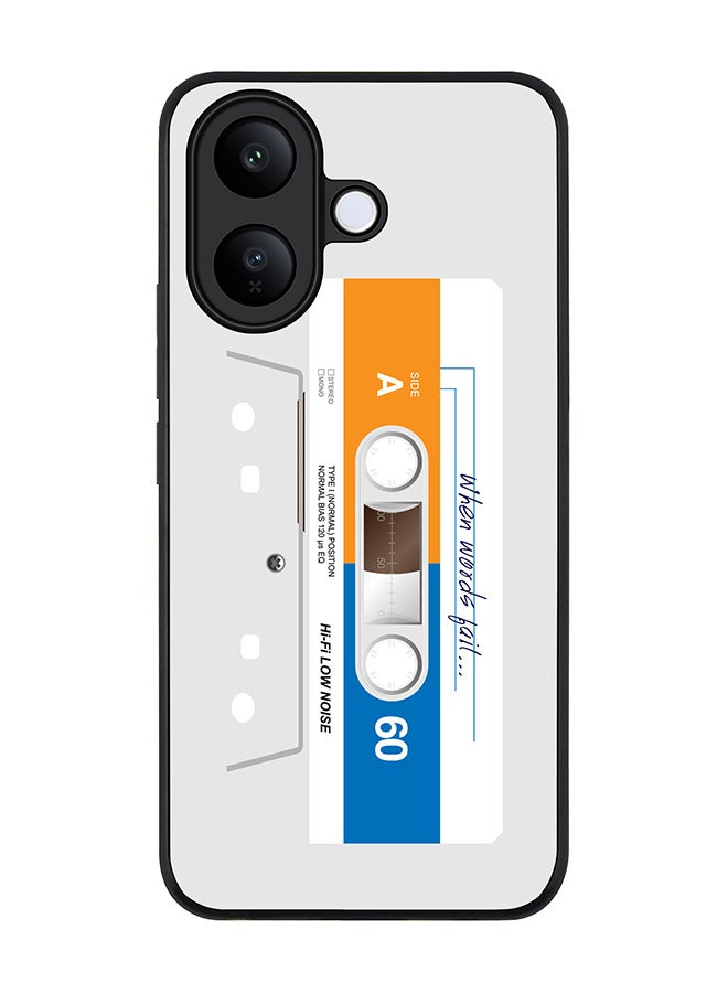 Stylizedd For vivo V60 Lite 5G / V60 Lite 4G Case,Slim fit Camera Protection, Shockproof Thin Phone cover  - When Words Fail (White Tape) - Image 1