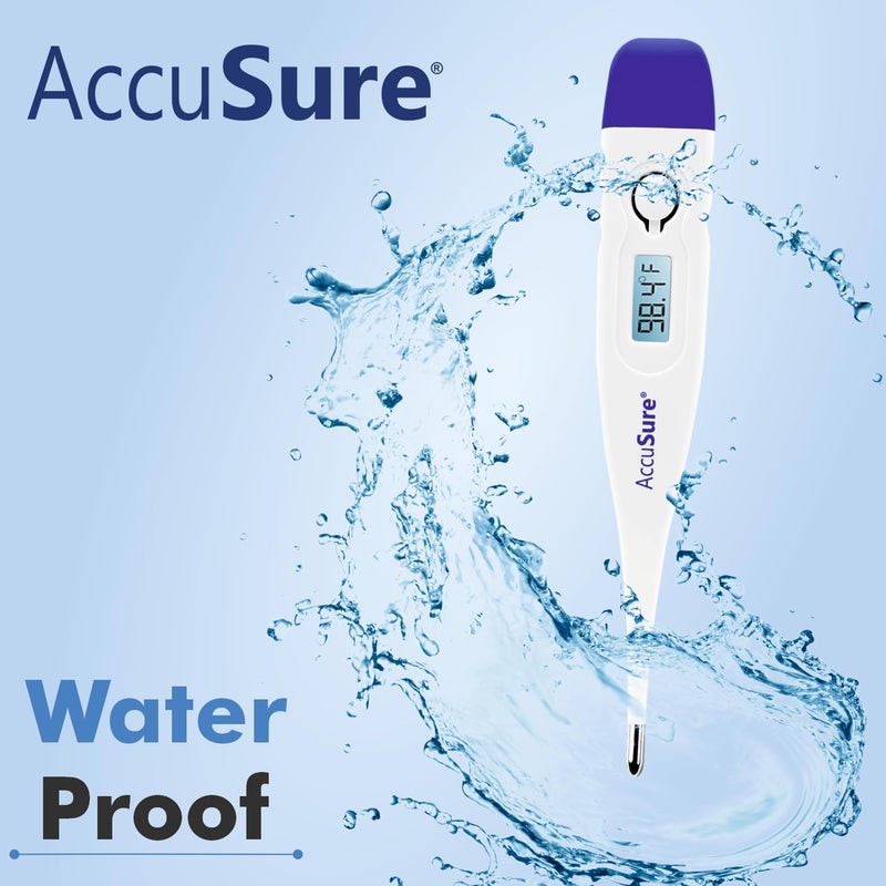 AccuSure MT-1027 Mercury-Free Digital Thermometer Transparent Storage Case White - Image 5