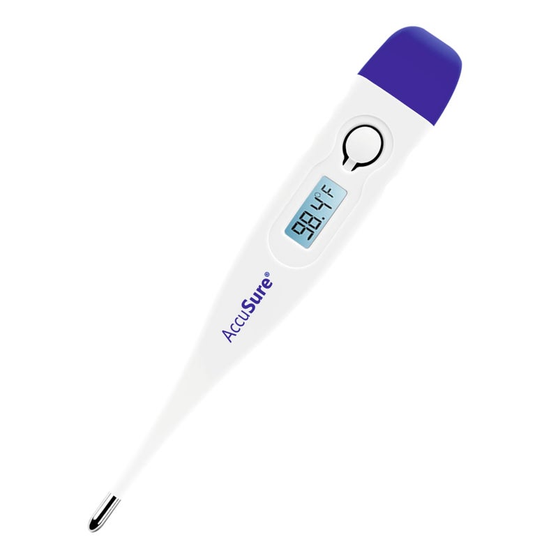 AccuSure MT-1027 Mercury-Free Digital Thermometer Transparent Storage Case White - Image 1