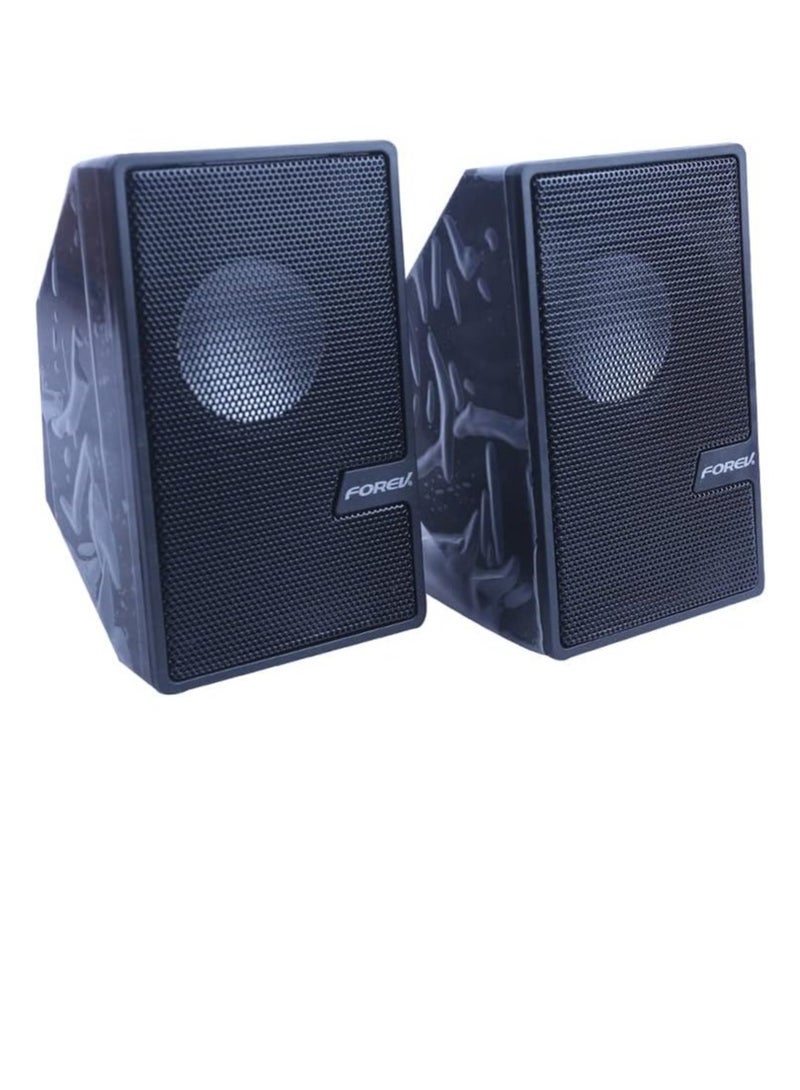 FV-205 Multimedia Speaker 2.0 Channel ,3W*2 Mini Wired Stereo Sound ,For PC / Laptop / Mobile | Black