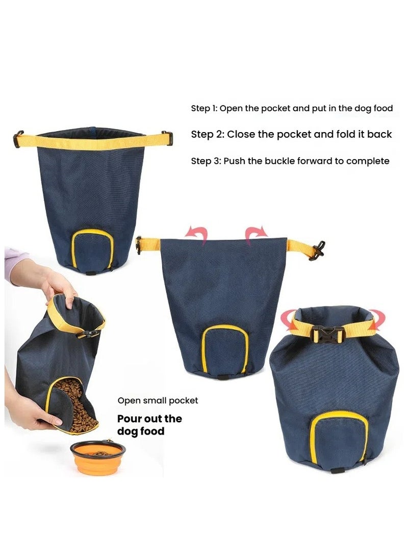 general Portable Dog Food Bag Waterproof Dog Food Bag Folding Bucket Large Capacity Cat Dog Pet Food Storage Tank Outdoor Food Pack  - Image 3