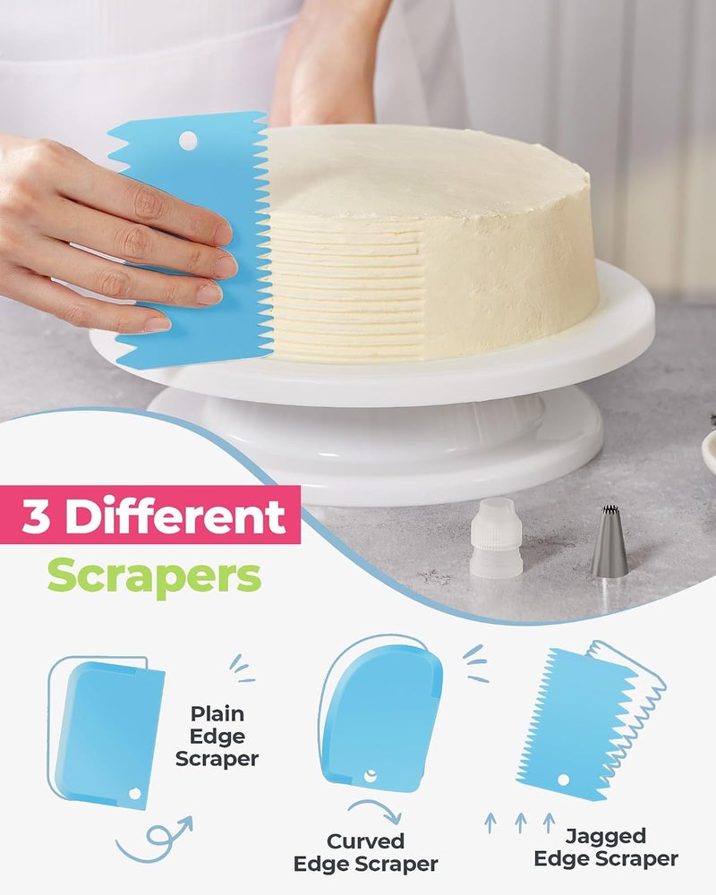 Kootek 90 PCs Piping Bags and Tips Set - Cake Decorating Supplies Kit with 55 Numbered Icing Piping Tips and 20+2 Pastry Bags - Image 3
