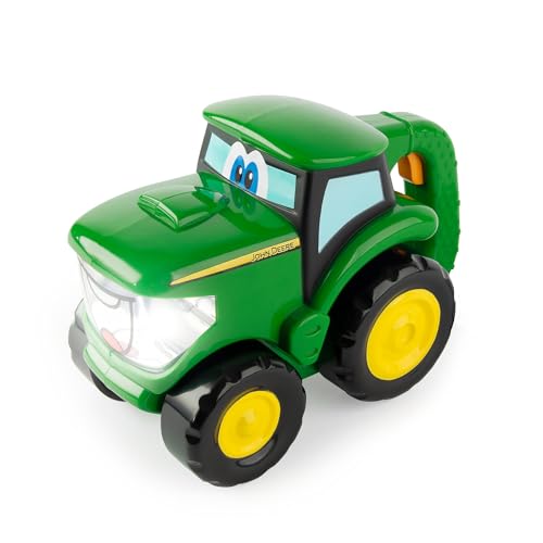John Deere TOMY John Deere Johnny Tractor Toy Flashlight 2in1 Kids Flashlight and Toy Tractor with Free Rolling Wheels Officially Licensed John Deere Toys Ages 18 Months and Up - Image 1