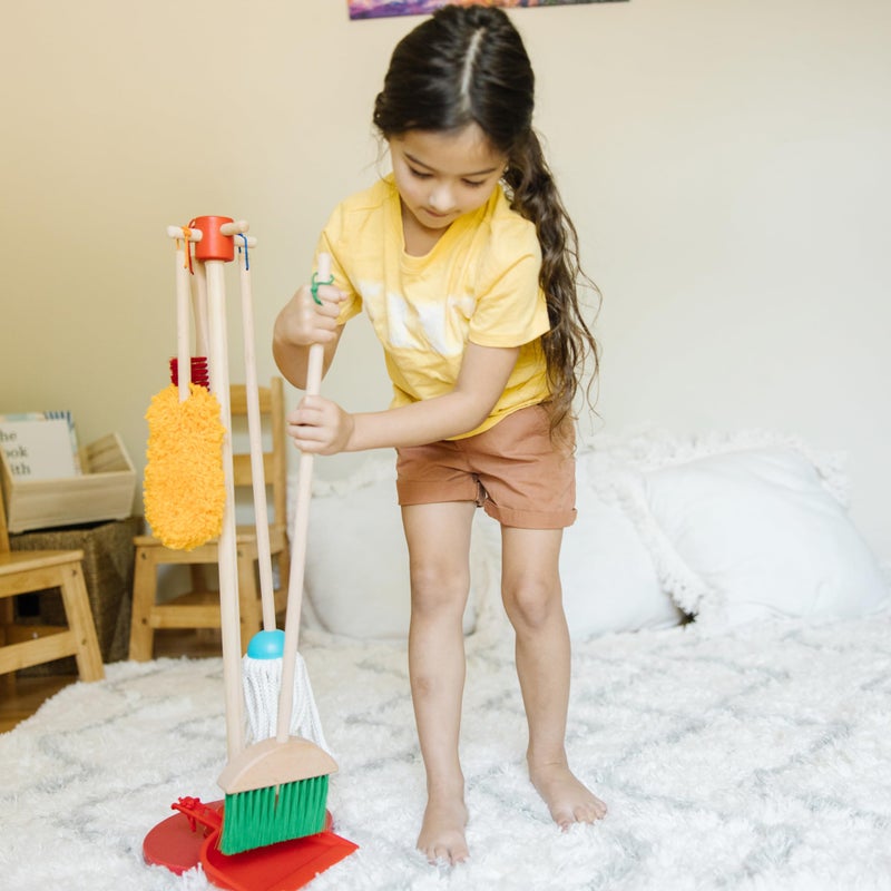 Melissa & Doug Let's Play House Dust! Sweep! Mop! 6 Piece Pretend Play Set - Image 3