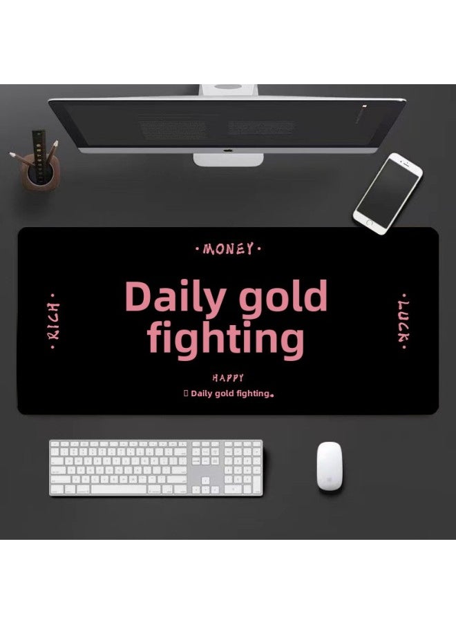 Simple Fun Text Oversized Mouse Pad Rich Computer Desk Pad Office Mouse Keyboard Pad Batch-Color:90x40cmx3mm (length X Width X Height)-Pattern:XCKW16