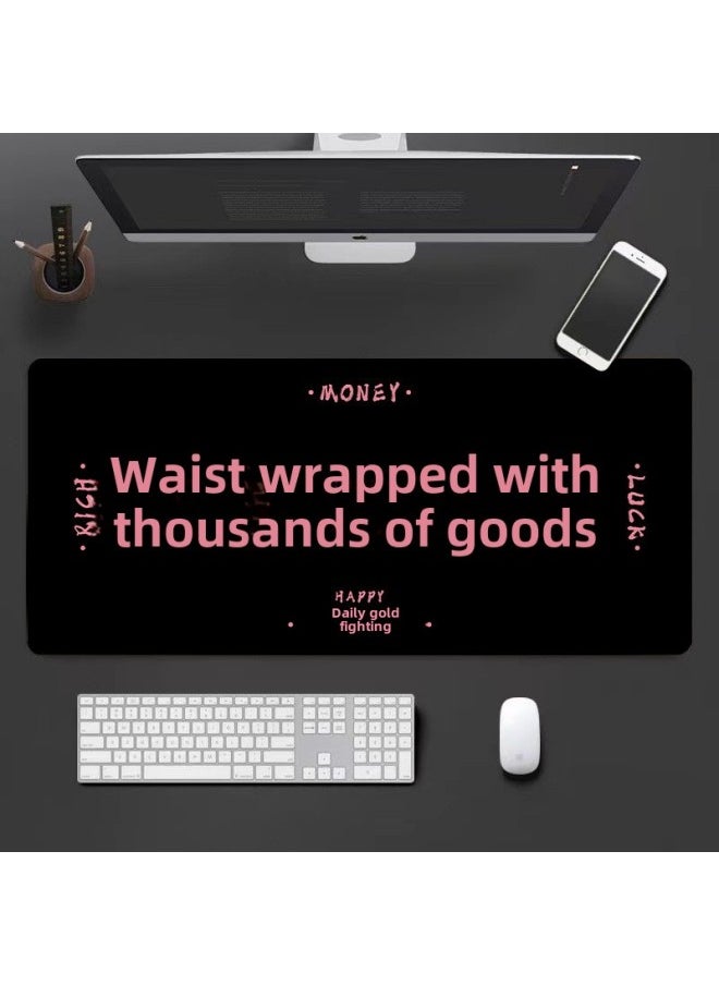 Simple Fun Text Oversized Mouse Pad Rich Computer Desk Pad Office Mouse Keyboard Pad Batch-Color:90x40cmx3mm (length X Width X Height)-Pattern:XCKW16