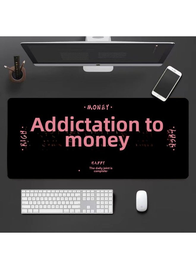 Simple Fun Text Oversized Mouse Pad Rich Computer Desk Pad Office Mouse Keyboard Pad Batch-Color:90x40cmx3mm (length X Width X Height)-Pattern:XCKW16