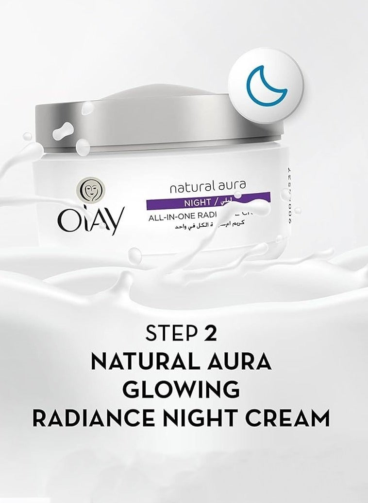 Olay Twin Pack Natural Aura Glowing Radiance SPF15 Day Cream 50ml + Night Cream 50ml With Mulberry Extract - Image 3