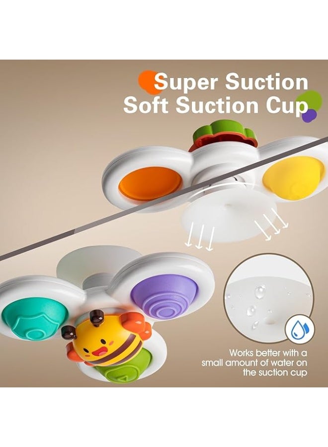 يوريفو 3 قطع من ألعاب الدوران المزودة بأكواب شفط للأطفال الصغار من عمر 12 شهرًا فما فوق، ألعاب حسية قابلة للضغط للأطفال أثناء الاستحمام، لتخفيف التوتر بفضل قوة الشفط، مناسبة لكرسي الطعام، ونافذة السيارة، والسفر، وتنمية المهارات الحركية الدقيقة. - Image 5