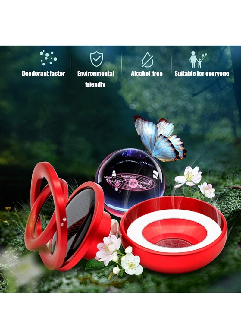 Solar-Powered Car Air Purifier with Long-Lasting Fragrance, Galaxy Interstellar Ball Design, Perfect for Home and Car Decor, Includes 1 Aroma Cushion (Red) - Image 2