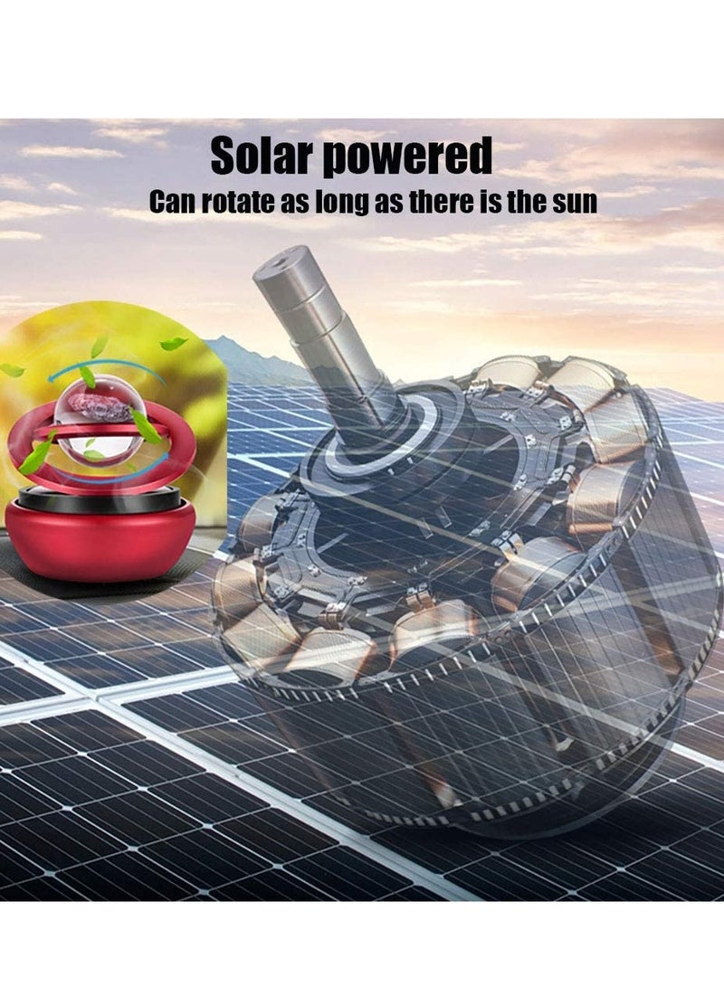 Solar-Powered Car Air Purifier with Long-Lasting Fragrance, Galaxy Interstellar Ball Design, Perfect for Home and Car Decor, Includes 1 Aroma Cushion (Red) - Image 4